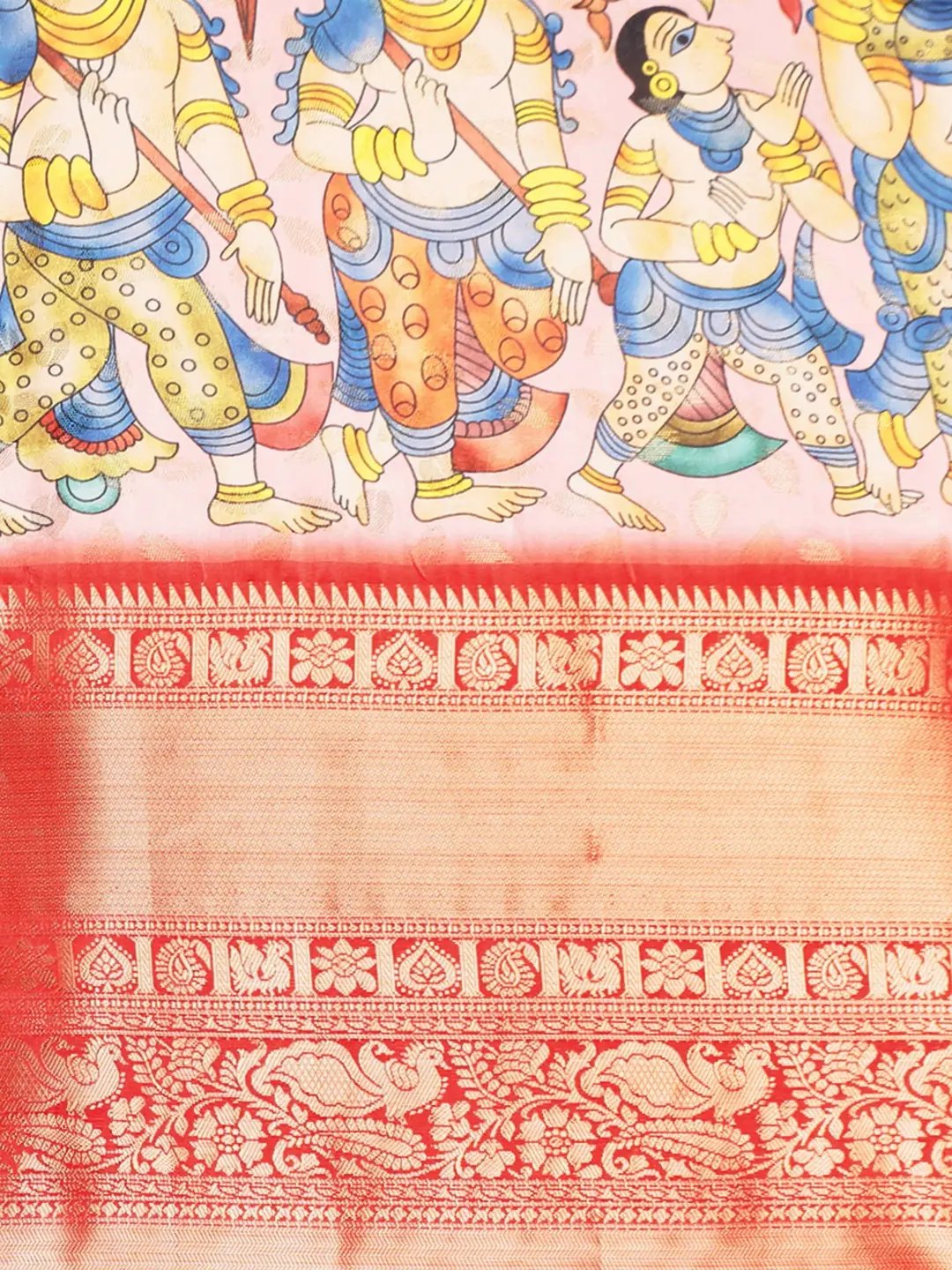 Kalamkari Pattu Banarasi Silk Saree