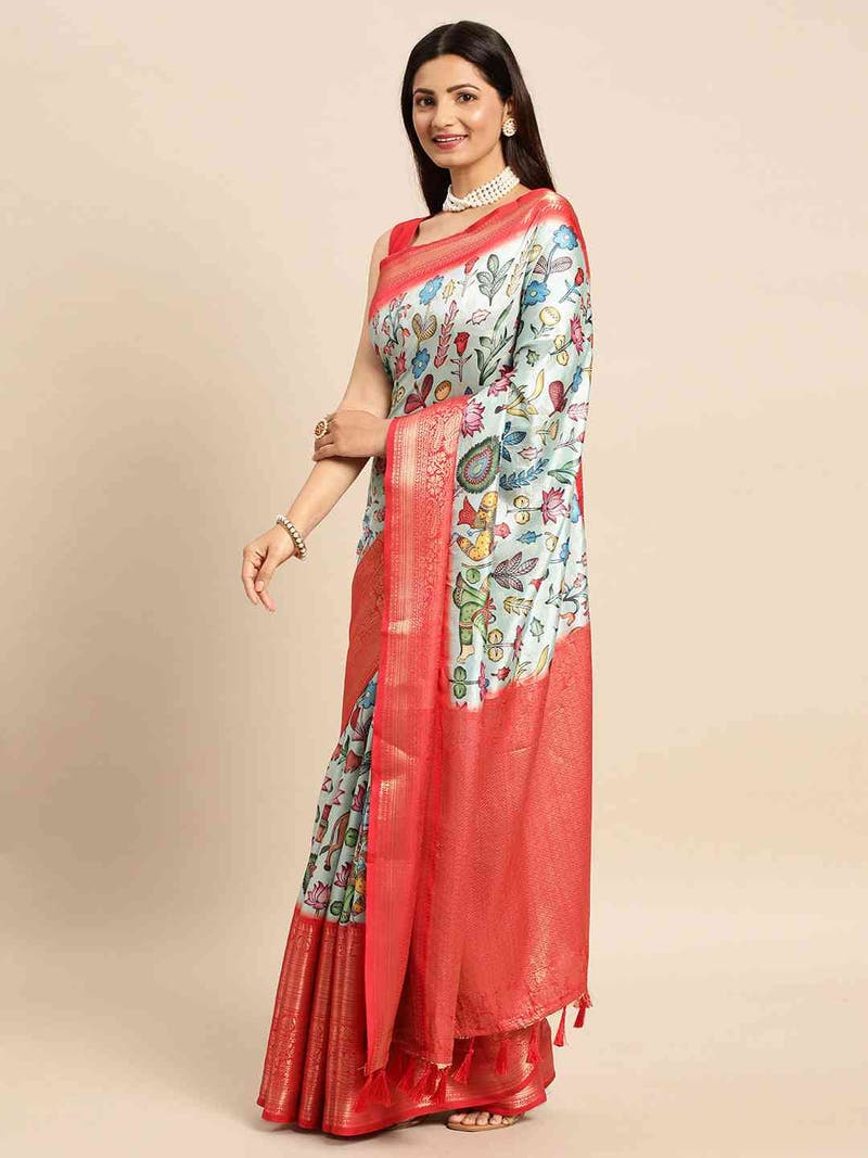 Kalamkari Pattu Banarasi Silk Saree
