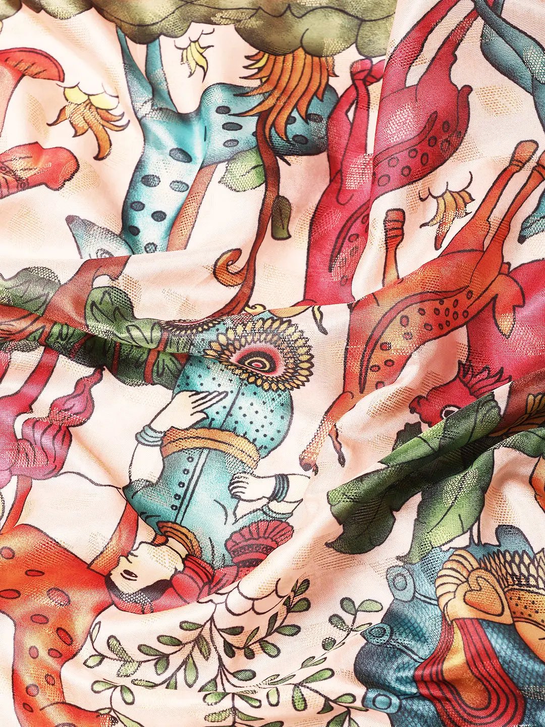 Kalamkari Pattu Banarasi Silk Saree