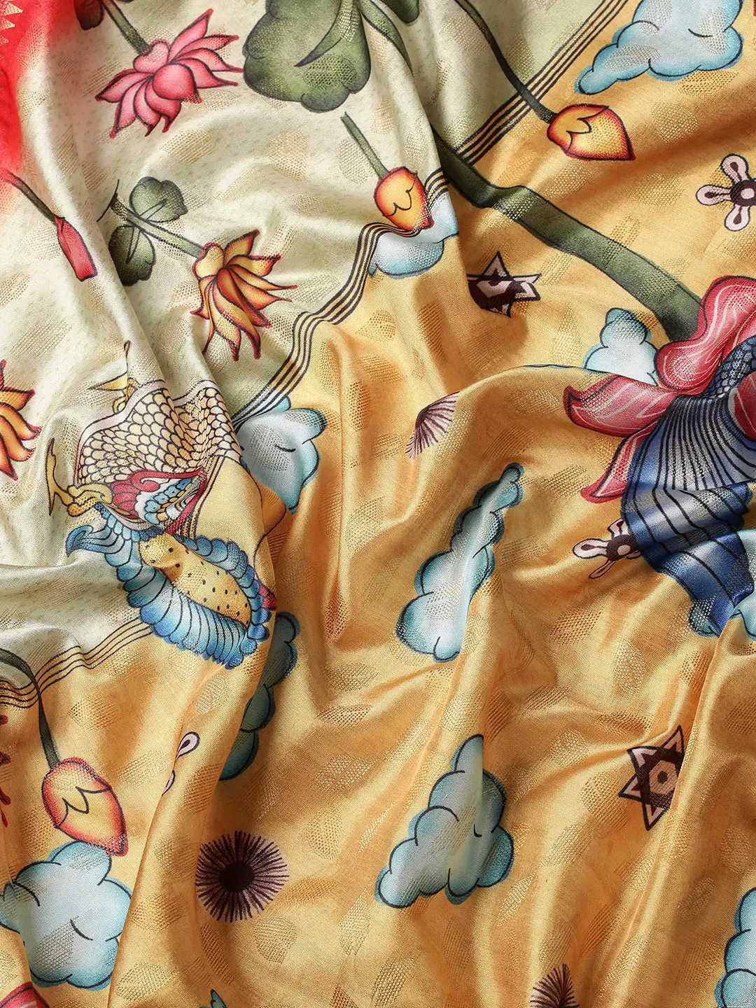 Kalamkari Pattu Banarasi Silk Saree