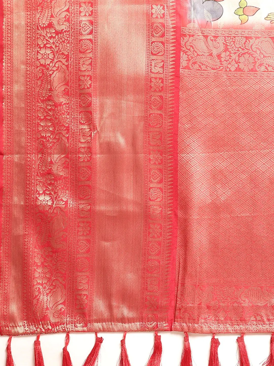 Kalamkari Pattu Banarasi Silk Saree collapse