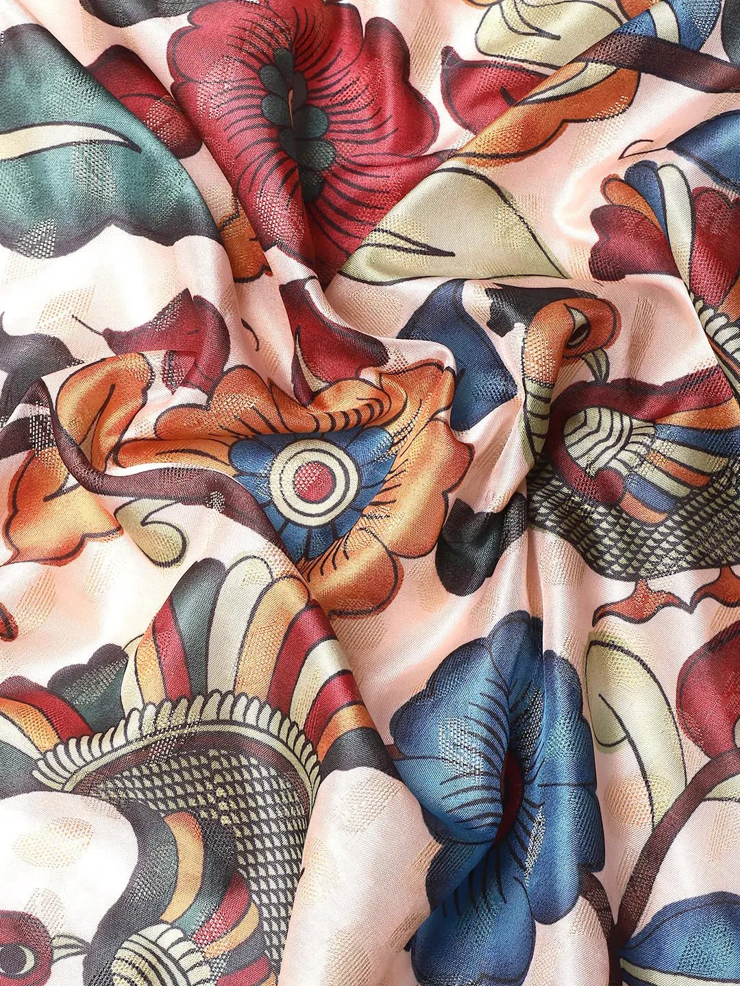 Kalamkari Pattu Banarasi Silk Saree