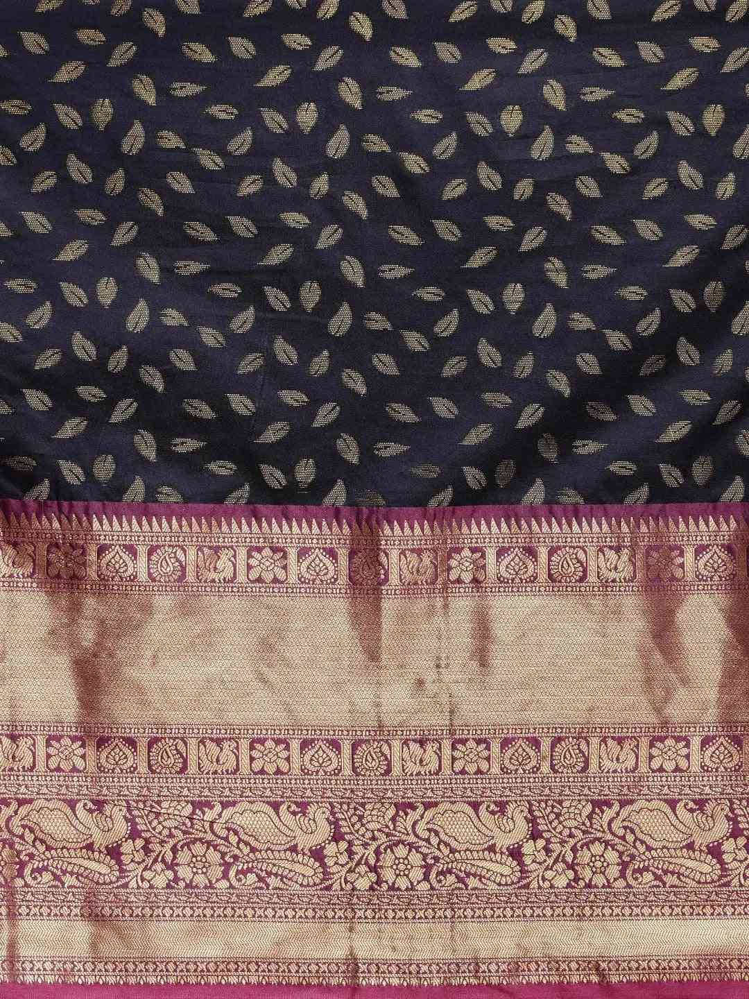 Banarasi Kanchi Pattu Saree with Ethnic Zari Motif Work