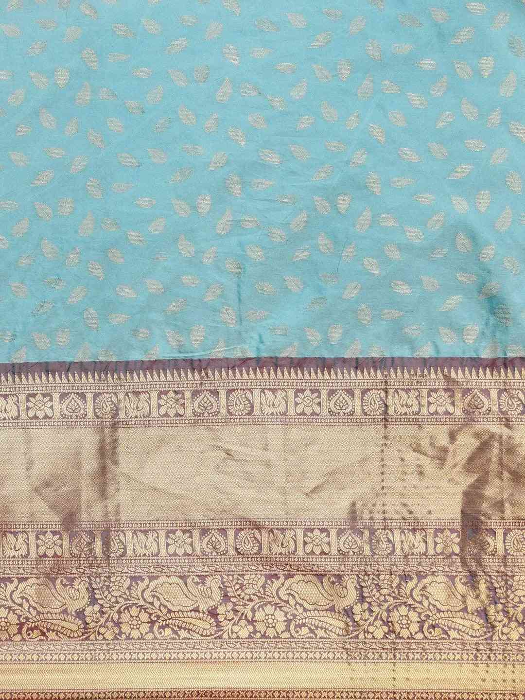 Banarasi Kanchi Pattu Saree with Ethnic Zari Motif Work