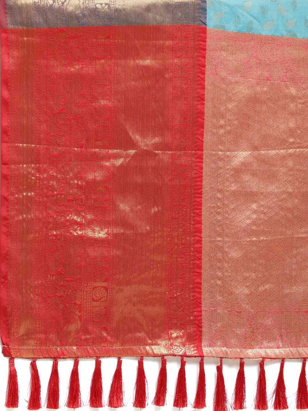 Banarasi Kanchi Pattu Saree with Ethnic Zari Motif Work