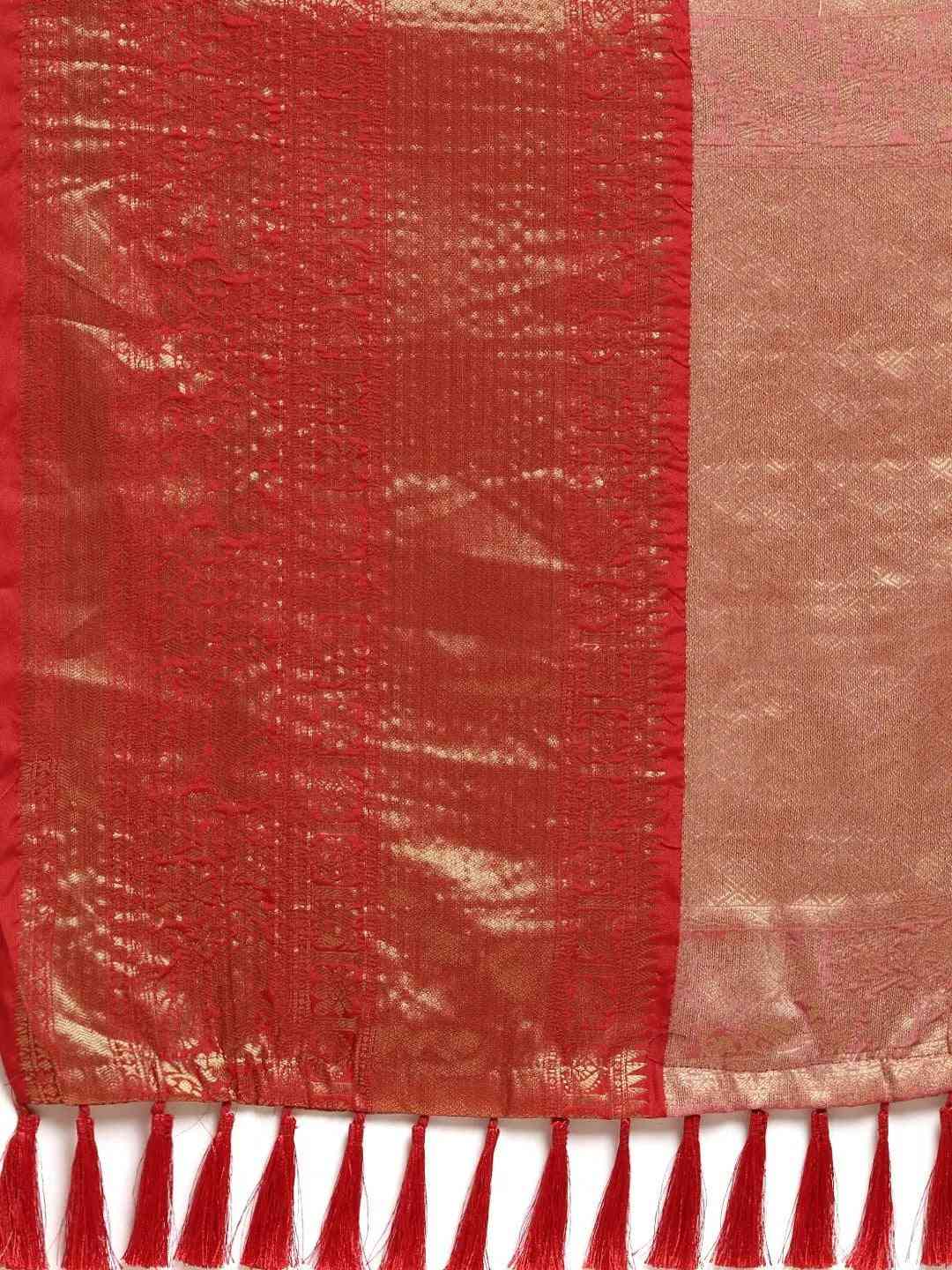 Banarasi Kanchi Pattu Saree with Ethnic Zari Motif Work
