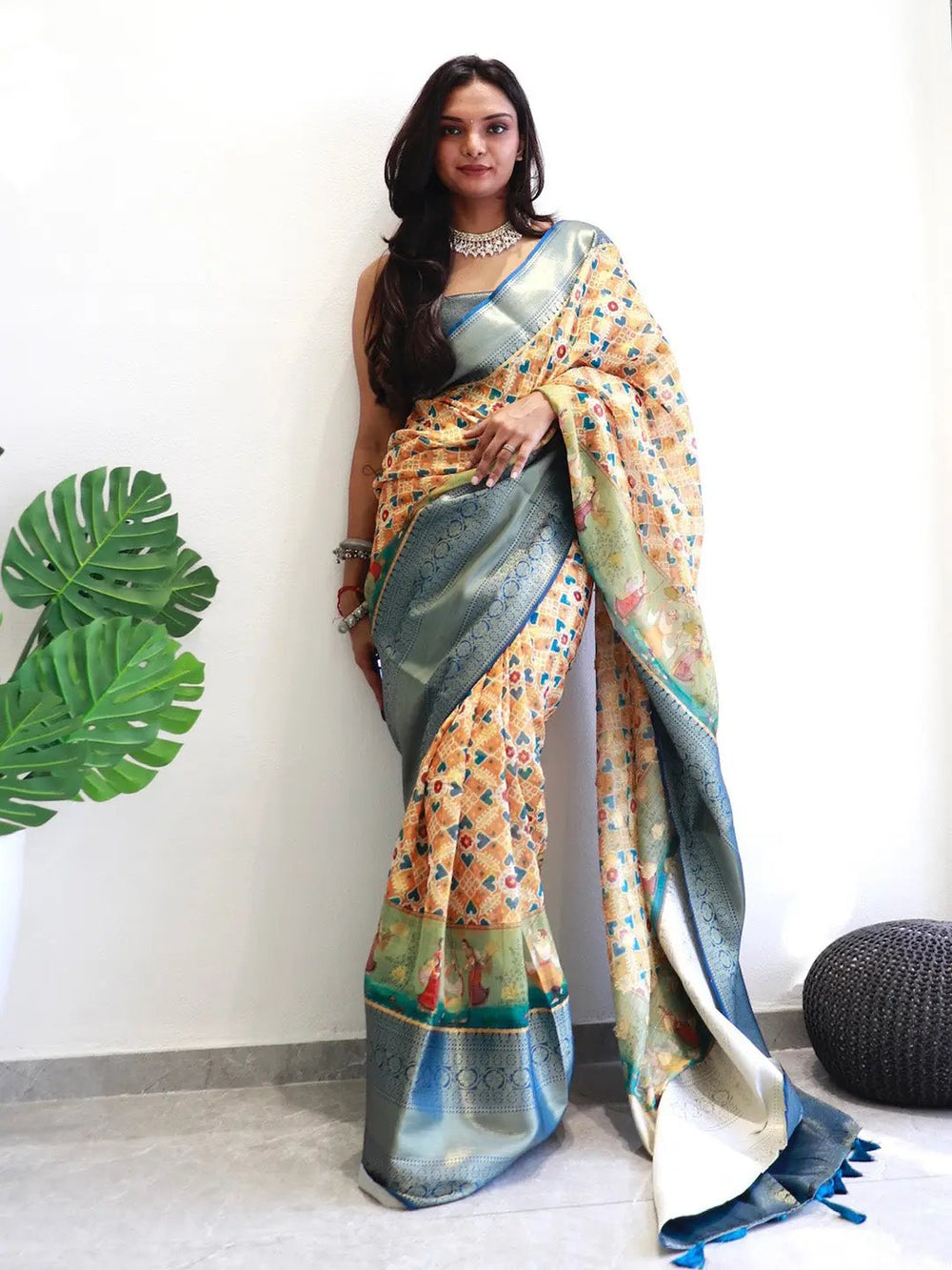 Elegant Patola digital printed Moonga silk saree with intricate design