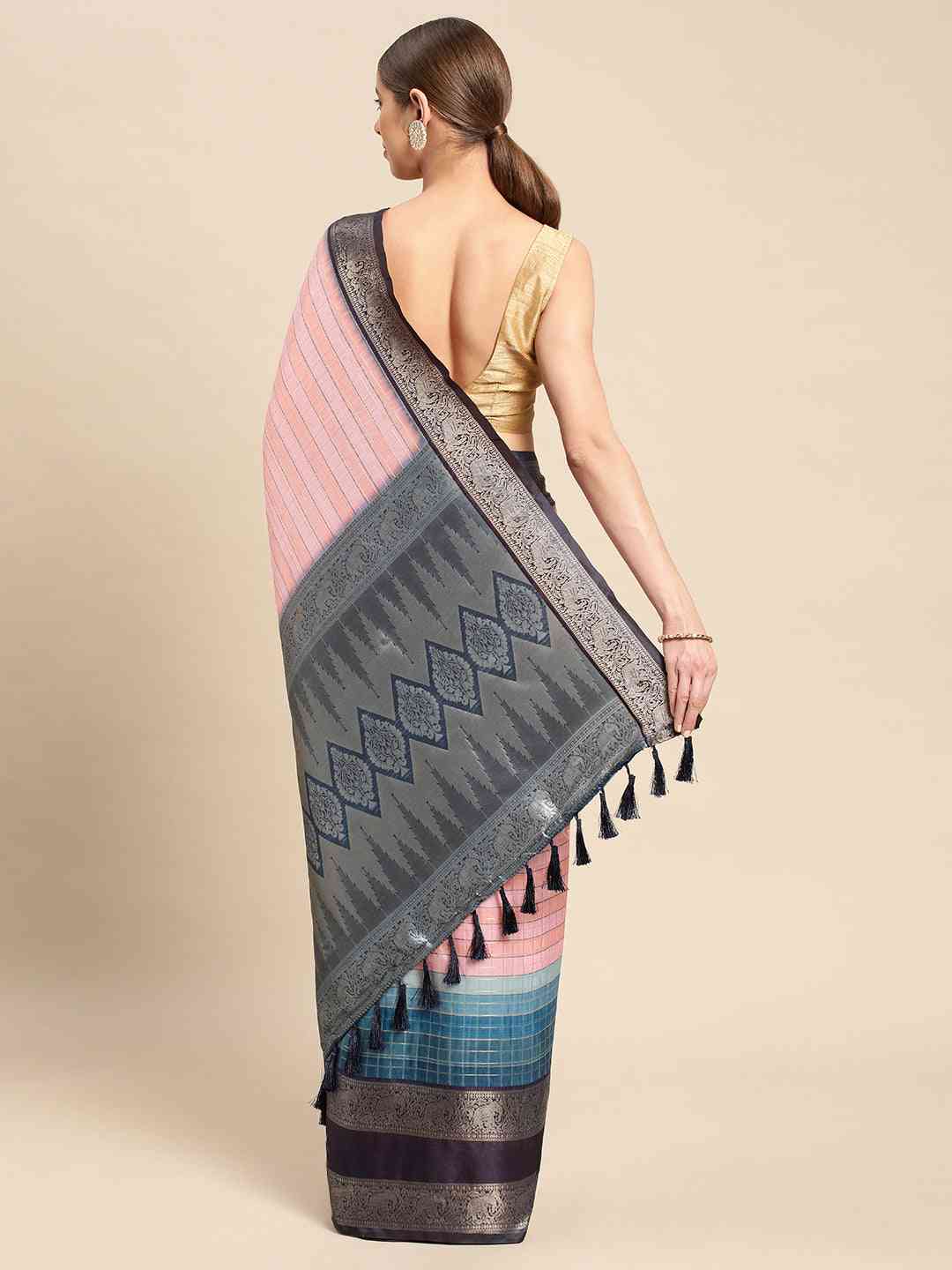 Digital Kalamkari Pattu Banarasi Silk Saree