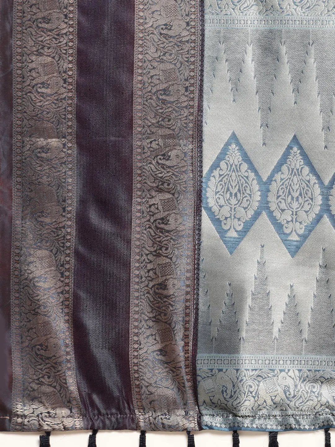 Digital Kalamkari Pattu Banarasi Silk Saree