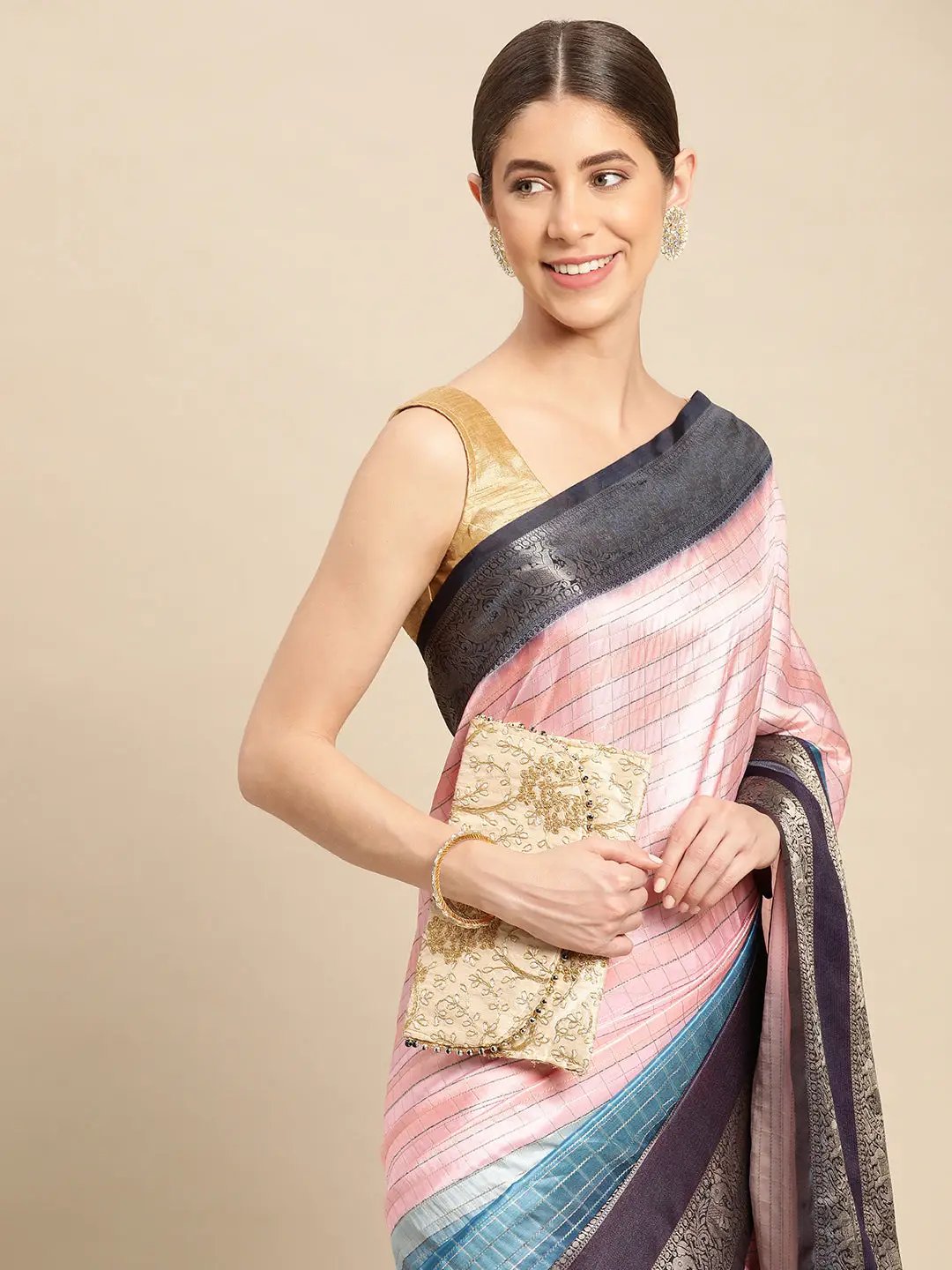 Digital Kalamkari Pattu Banarasi Silk Saree