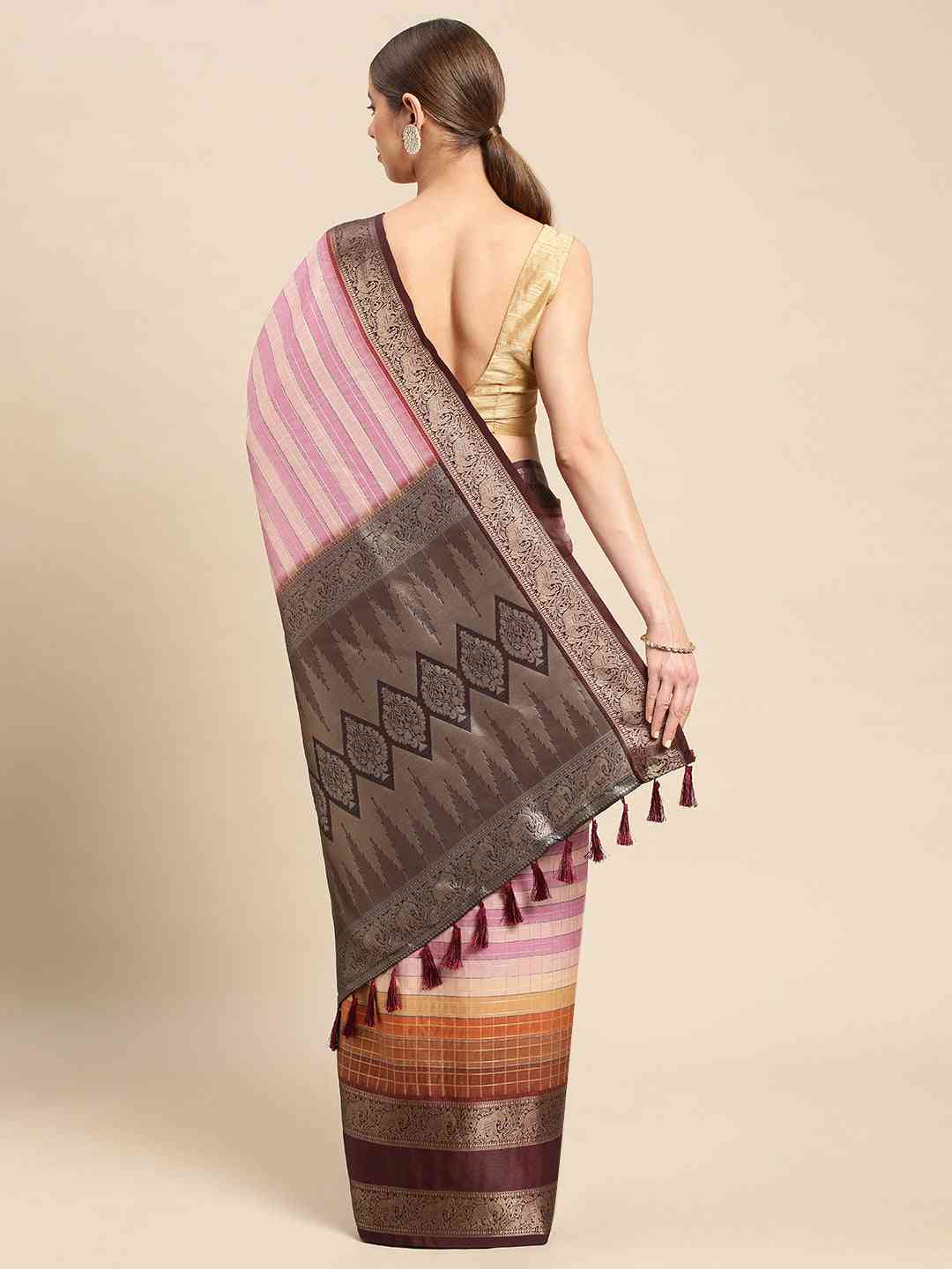 Digital Kalamkari Pattu Banarasi Silk Saree