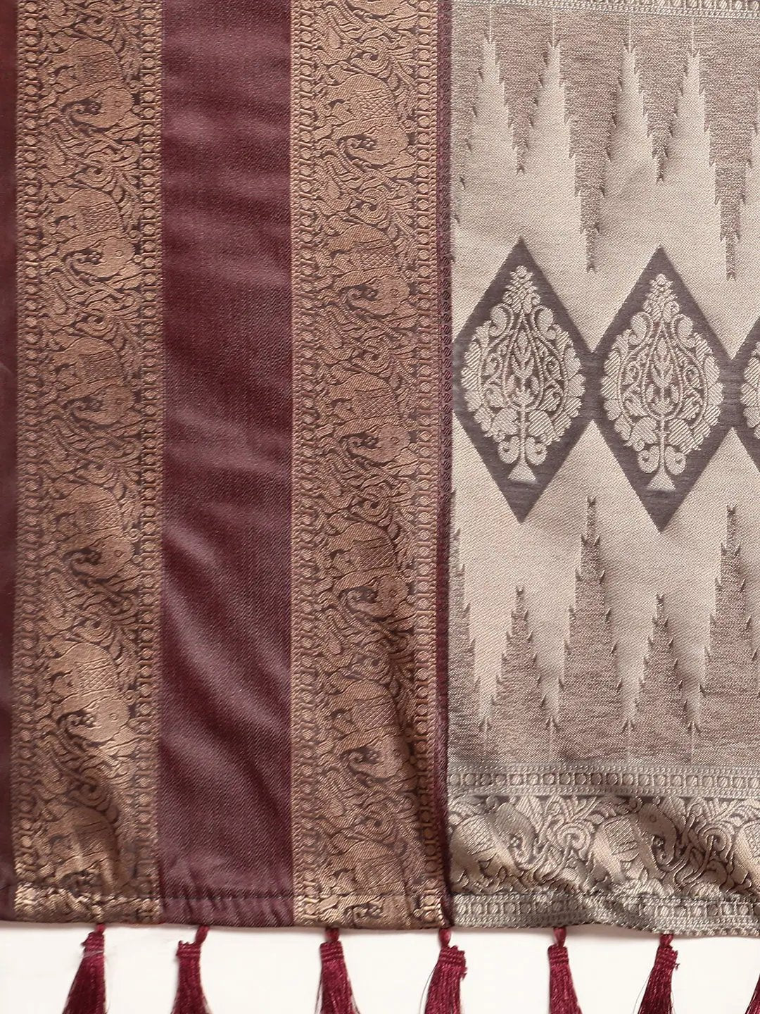 Digital Kalamkari Pattu Banarasi Silk Saree