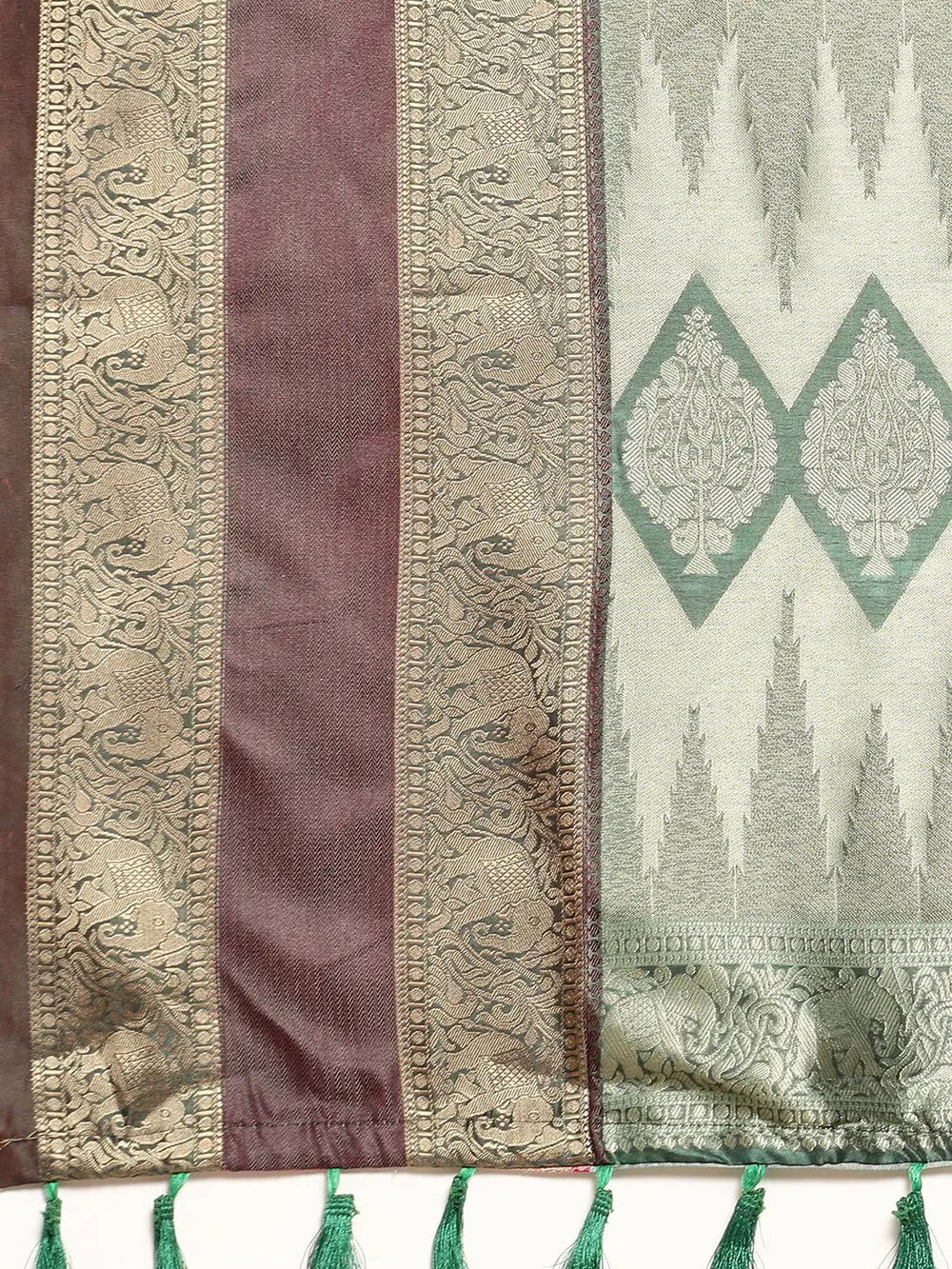 Digital Kalamkari Pattu Banarasi Silk Saree