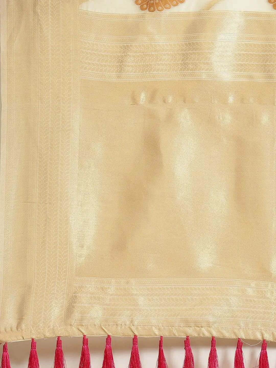 Stylish Cotton Blend Woven Design Saree