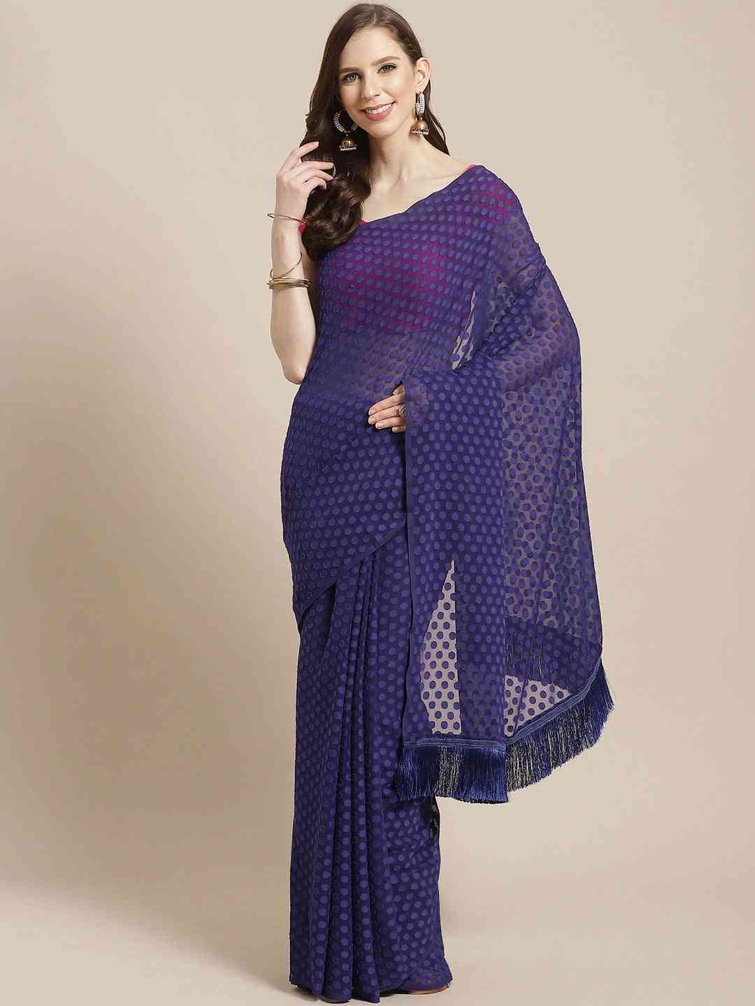 Pure Soft Georgette Self Weaving Saree
