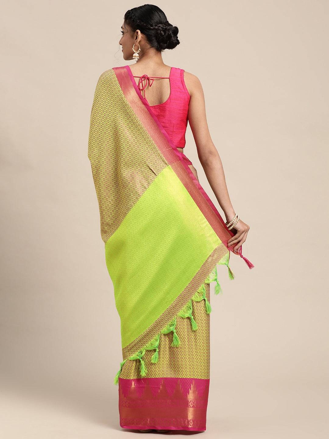 Uppada Cotton Silk Saree With Self Butti