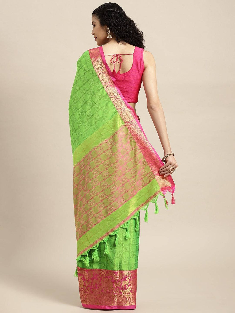 Uppada Cotton Silk Saree With Self Butti