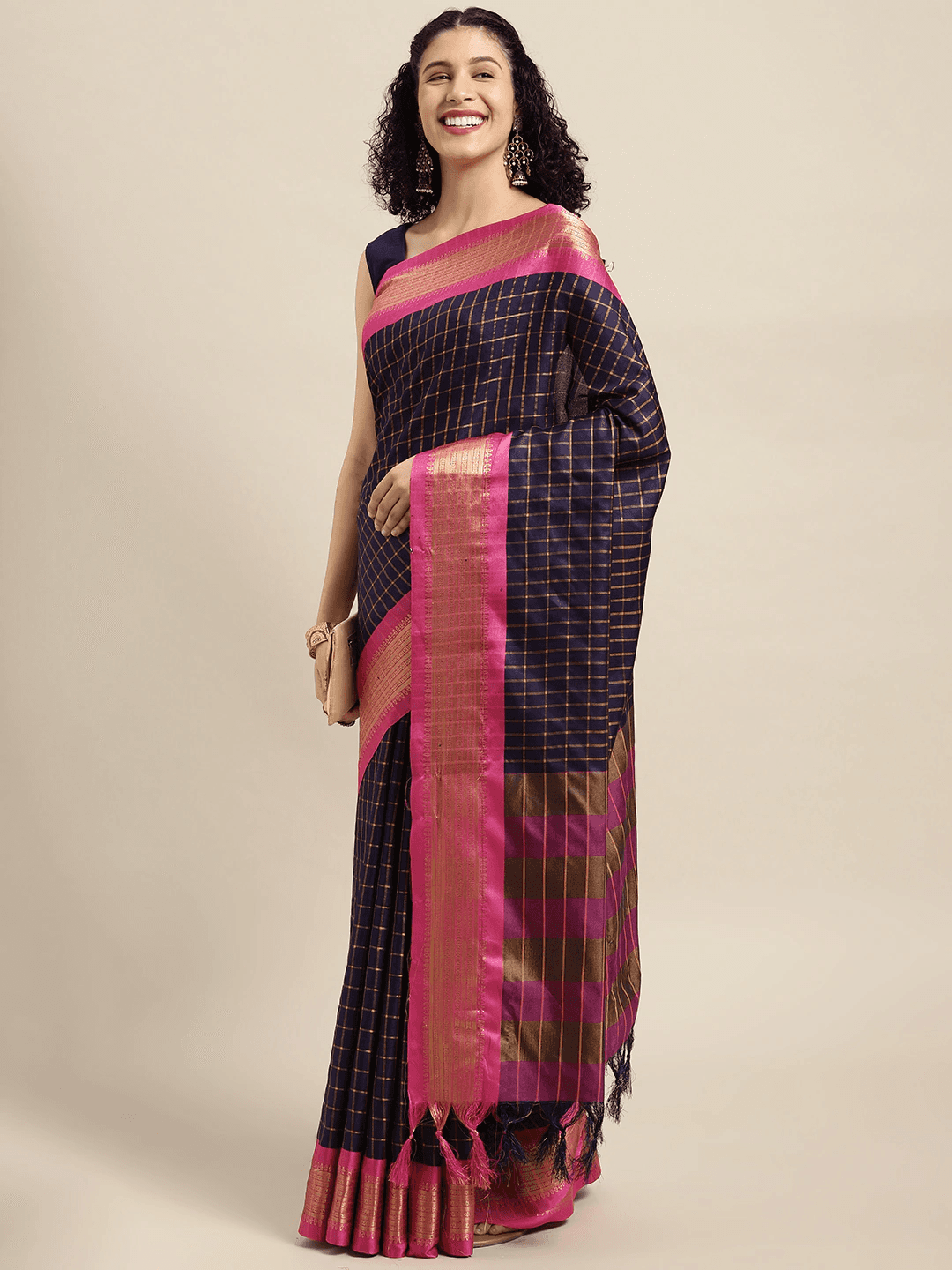 Uppada Cotton Silk Saree With Self Butti