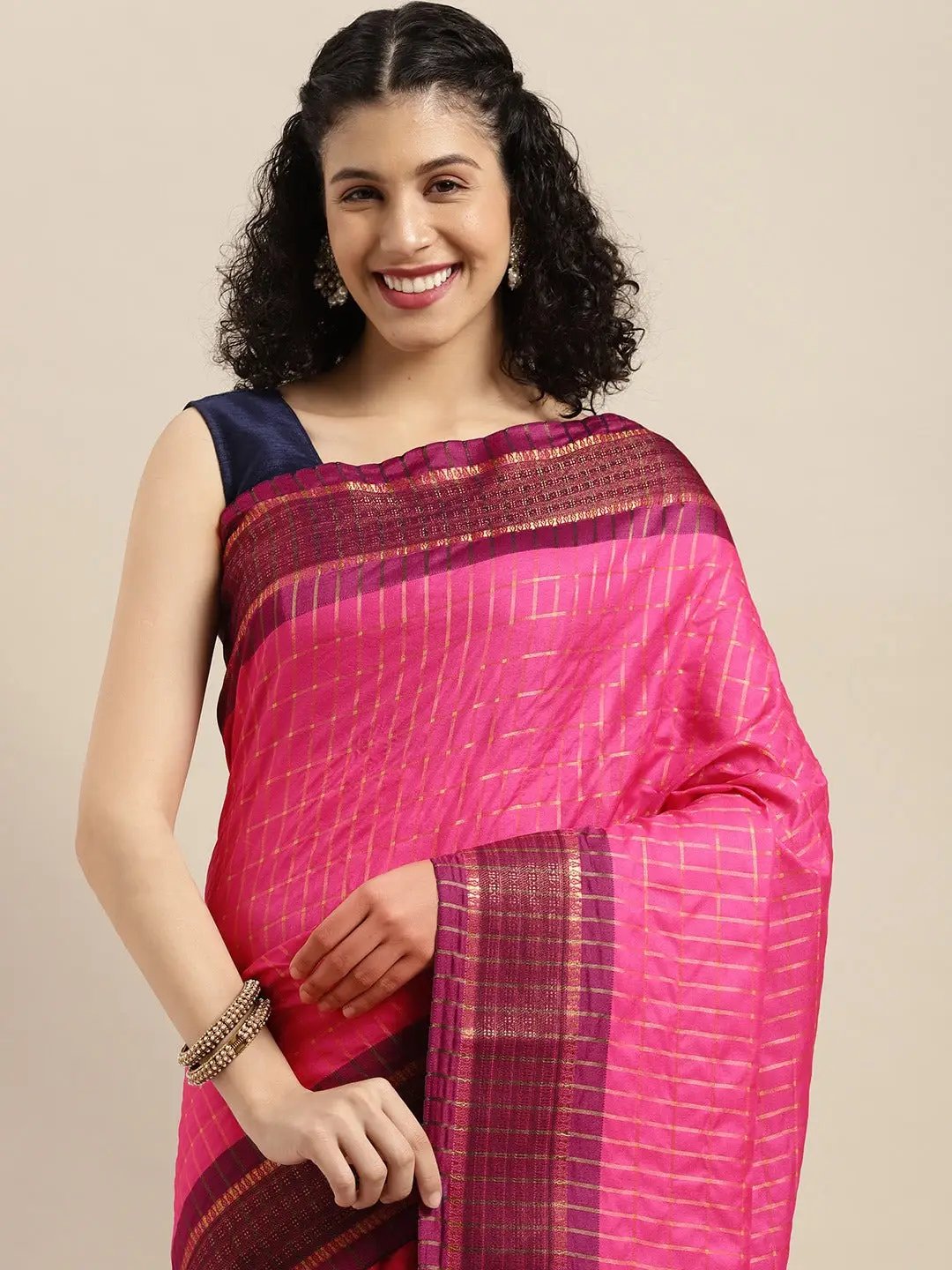 Uppada Cotton Silk Saree With Self Butti