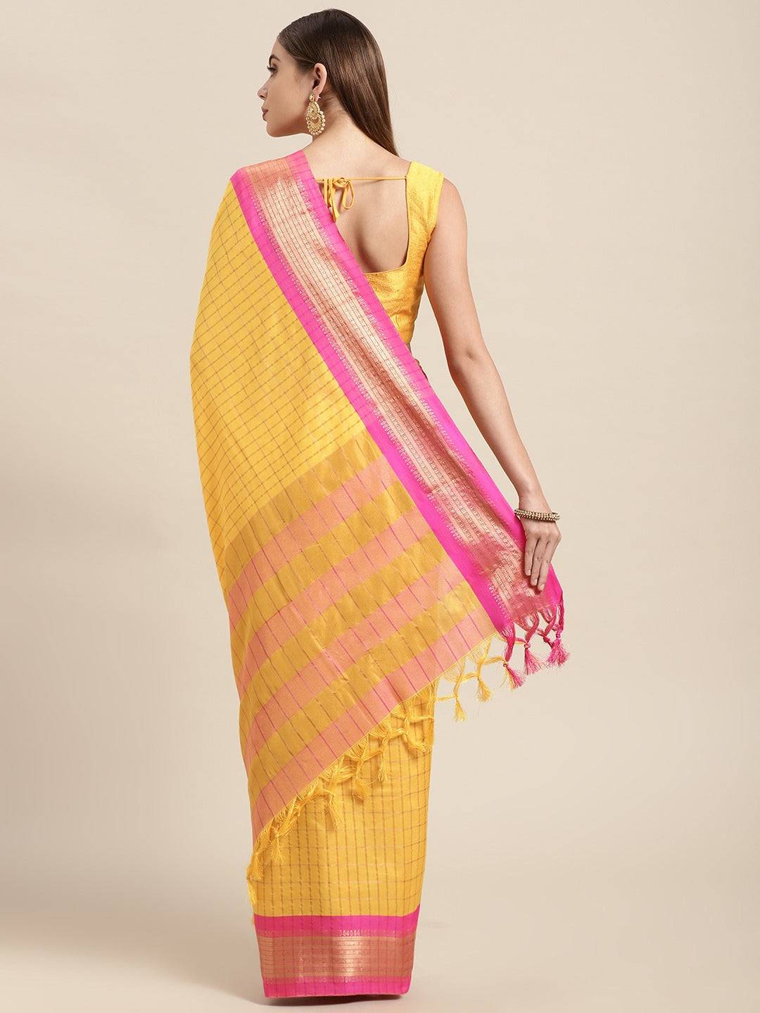 Uppada Cotton Silk Saree With Self Butti