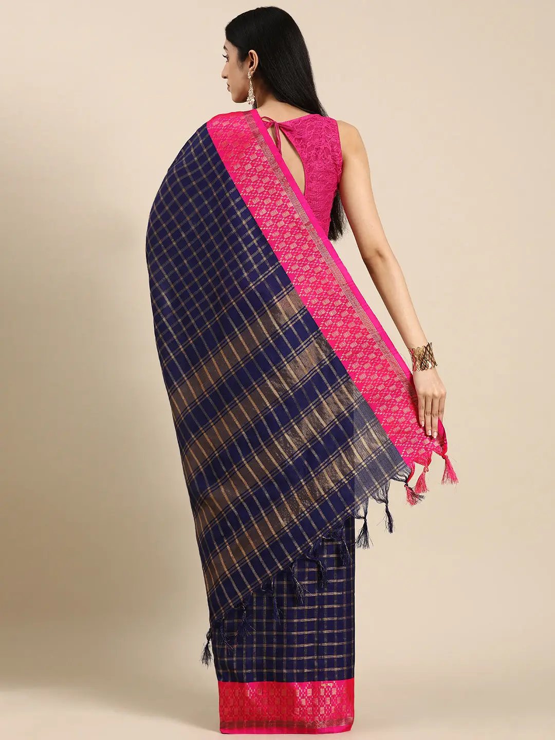 Small Chex Uppada Cotton Silk Saree