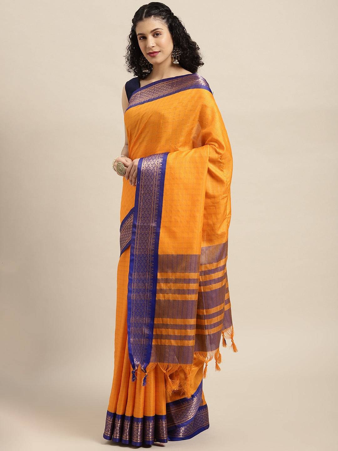 Uppada Cotton Silk Saree With Self Butti