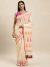 Beige Colour Cotton Silk Minakari Weaving Saree