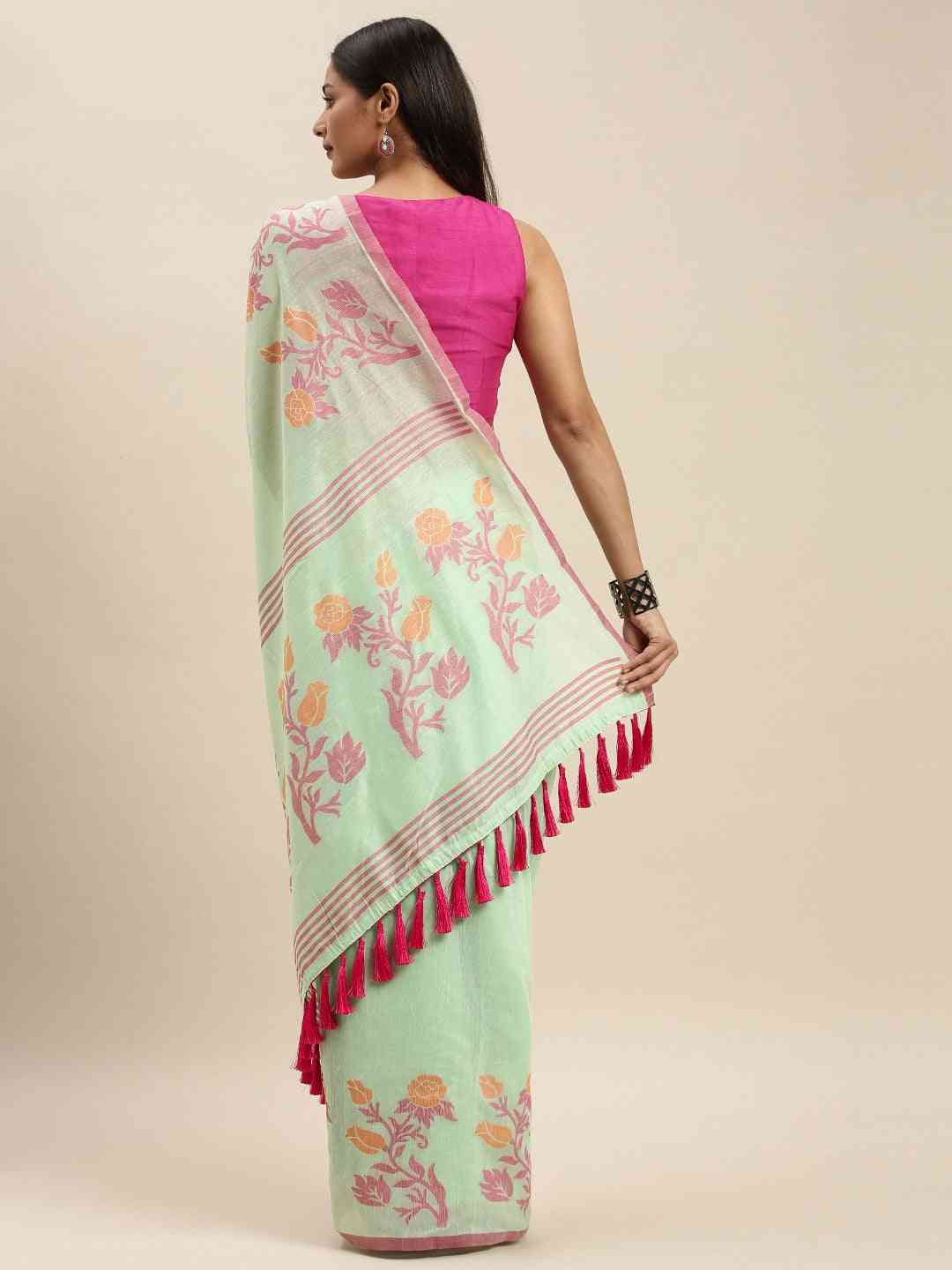 Cotton Silk Resham Minakari Sarees