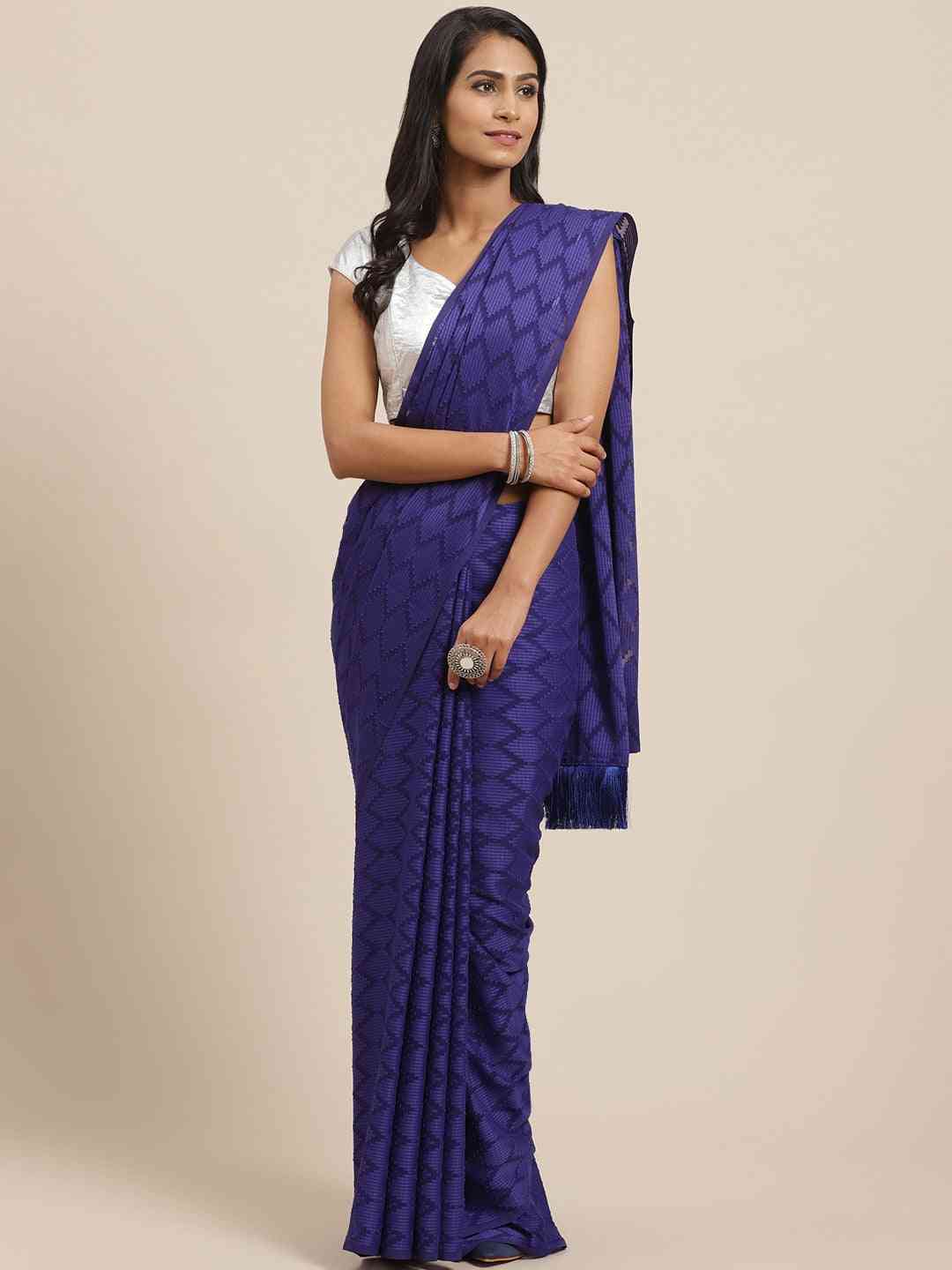 Pure Soft Georgette Self Weaving Saree