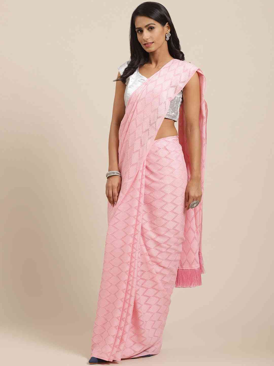 Pure Soft Georgette Self Weaving Saree
