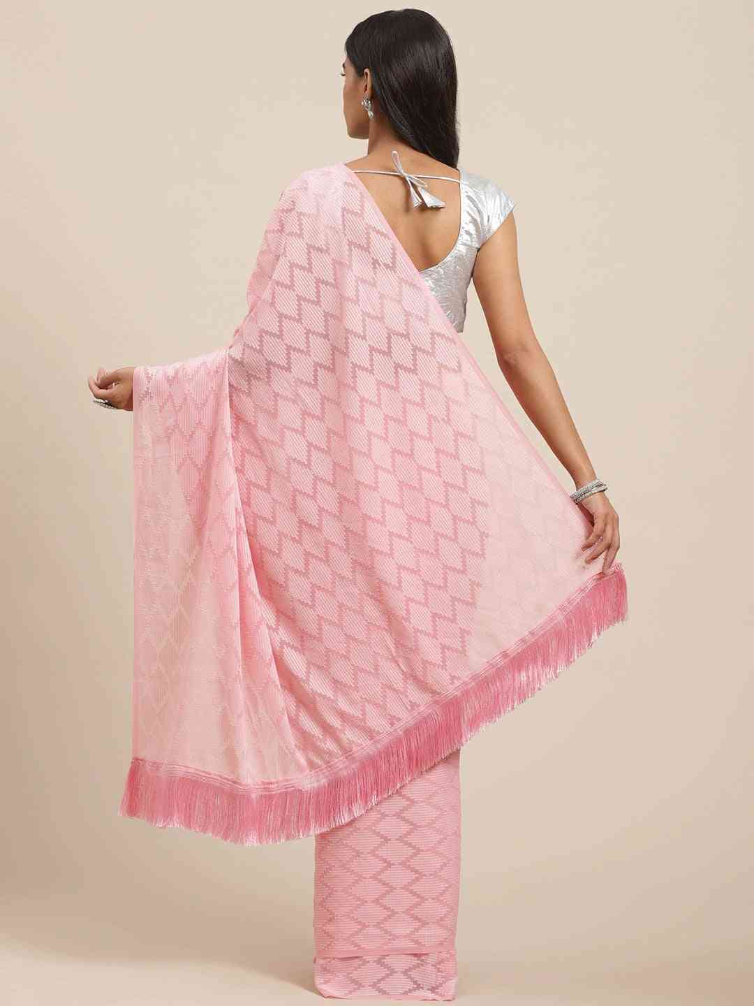 Pure Soft Georgette Self Weaving Saree