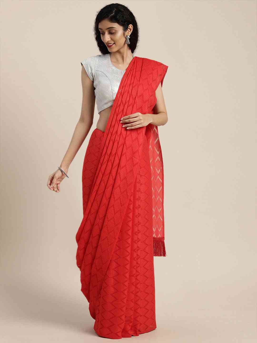 Pure Soft Georgette Self Weaving Saree