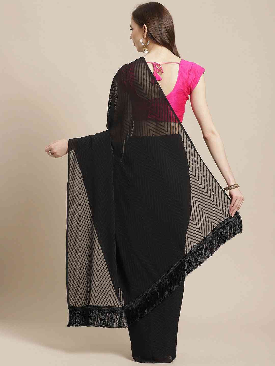 Pure Soft Georgette Self Weaving Saree