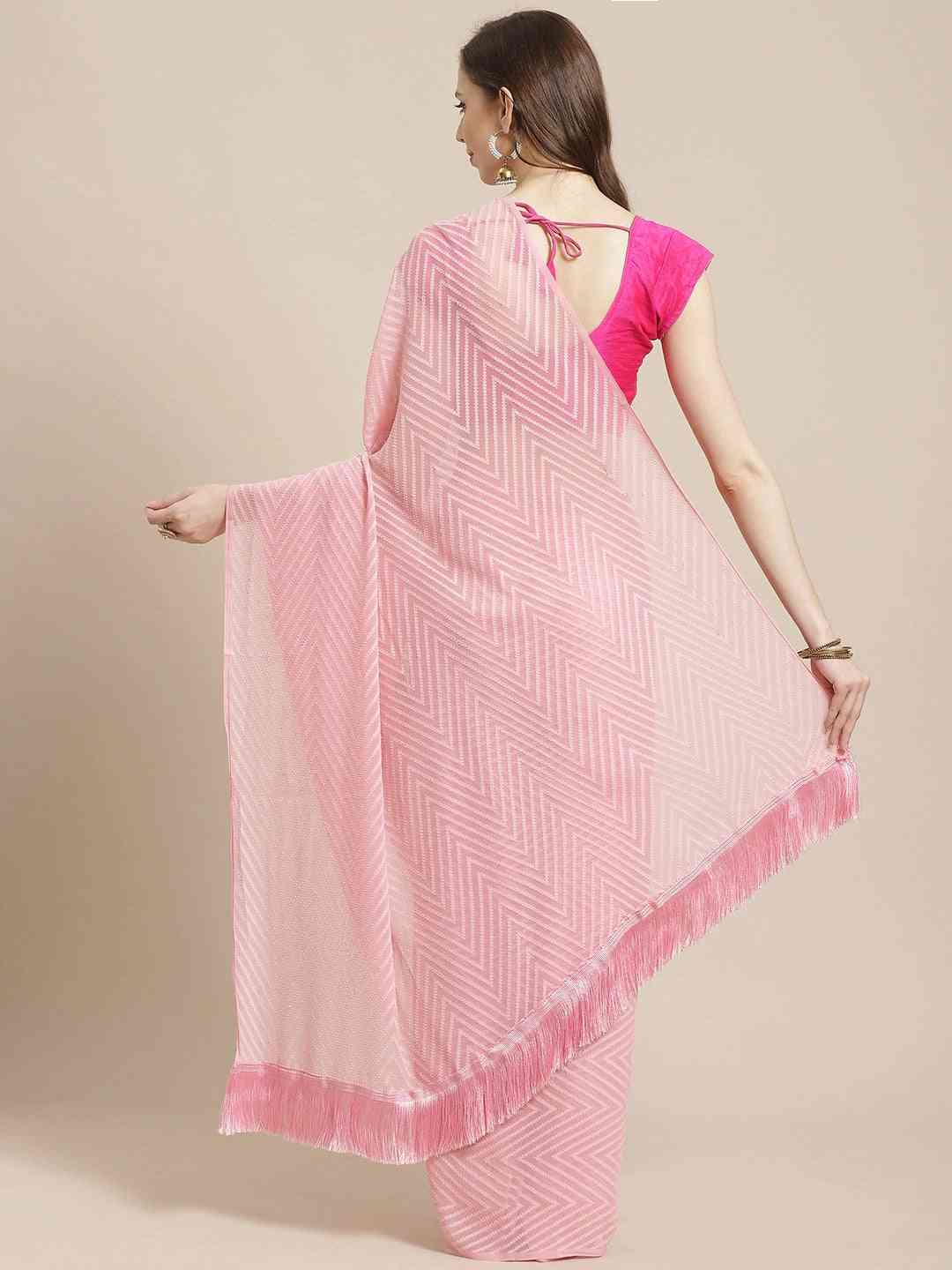 Pure Soft Georgette Self Weaving Saree