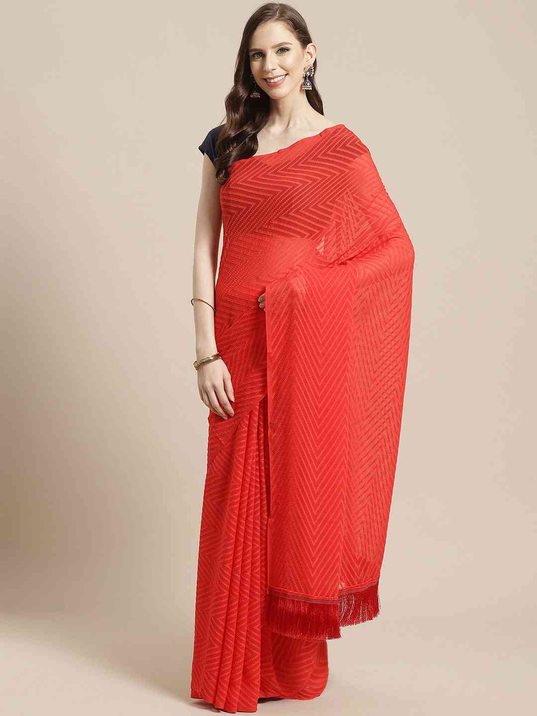 Pure Soft Georgette Self Weaving Saree