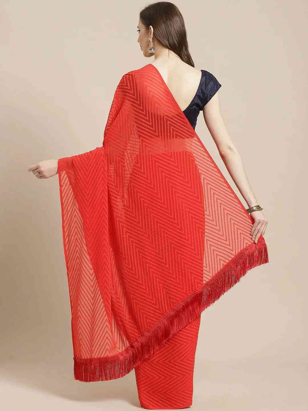 Pure Soft Georgette Self Weaving Saree