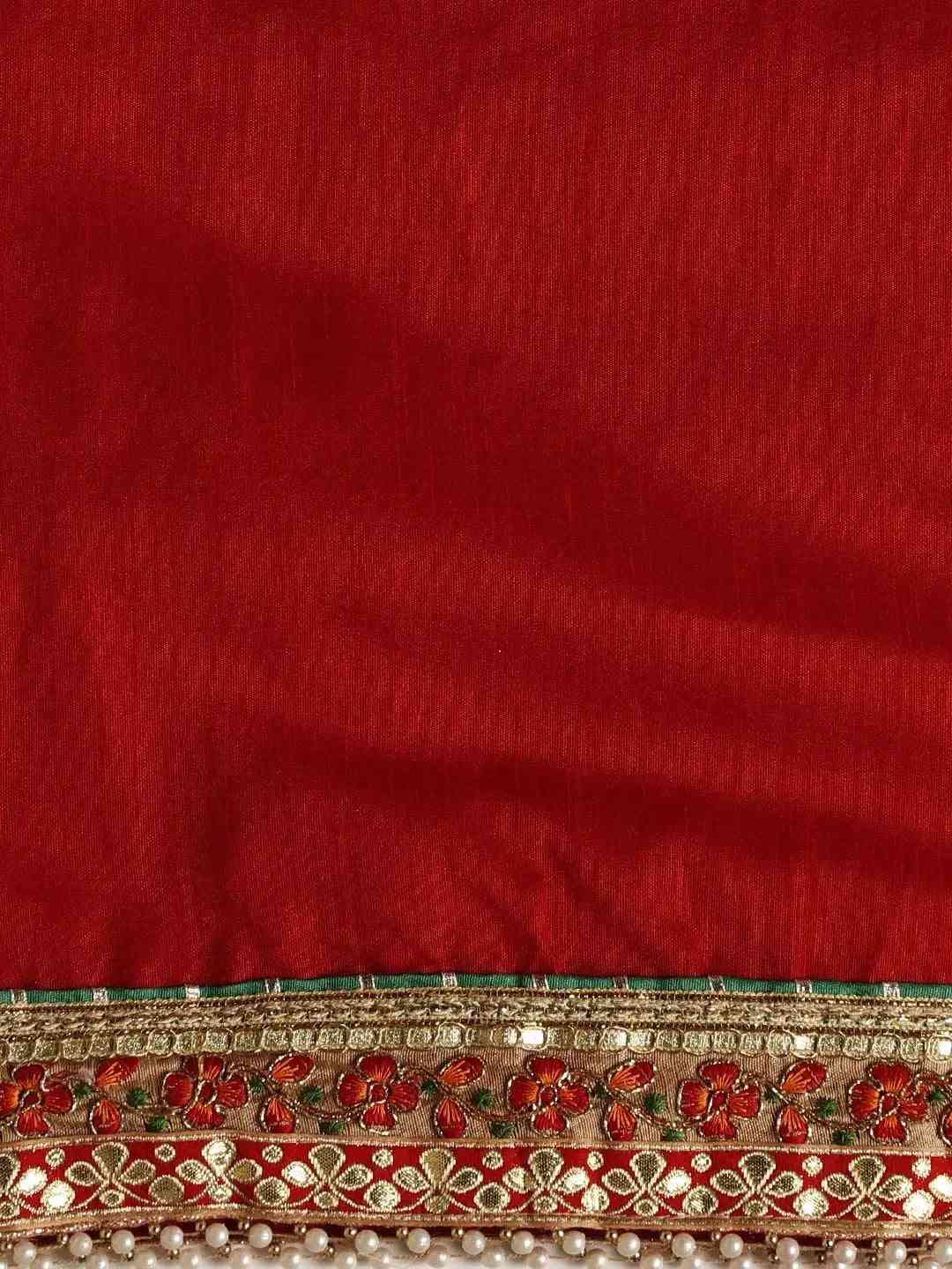 Half-Half Poly Chiffon Bandhani Print Saree