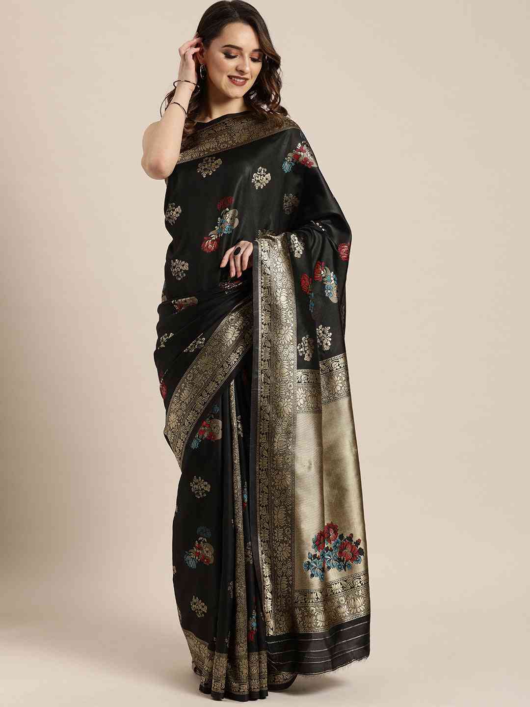 Stylish Silk Banarasi Saree With Woven Design