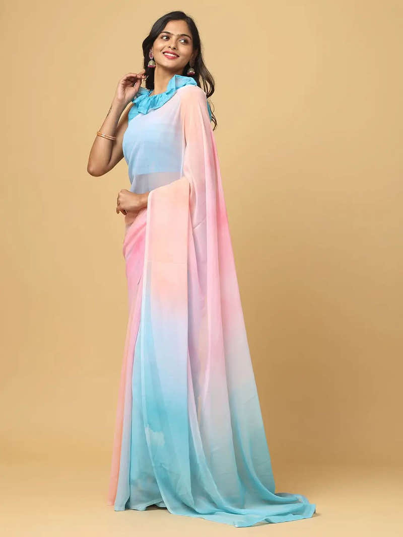 Ombre Soft Georgette Digital Print Saree