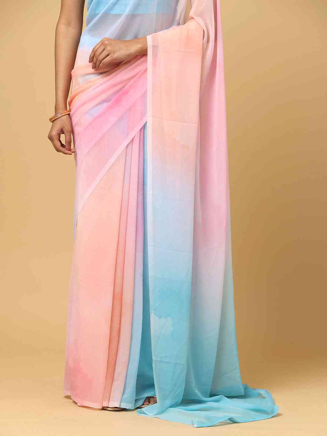 Ombre Soft Georgette Digital Print Party Wear Saree