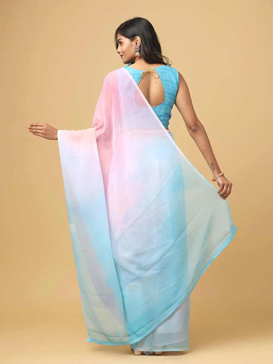 Ombre Soft Georgette Digital Print Party Wear Saree