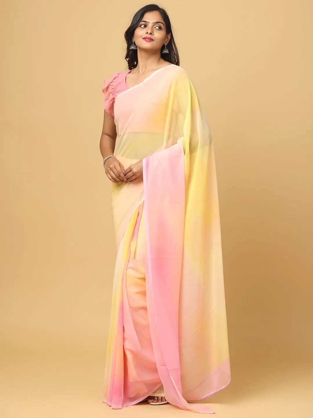 Ombre Soft Georgette Digital Print Party Wear Saree