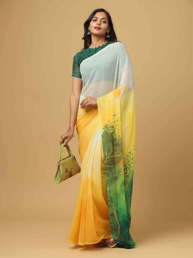 Ombre Soft Georgette Digital Print Saree