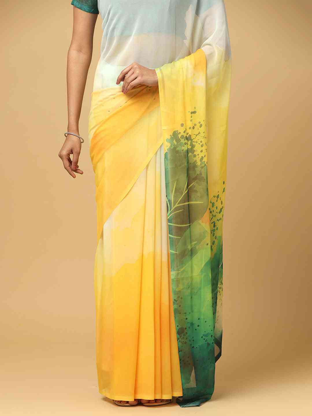 Ombre Soft Georgette Digital Print Party Wear Saree