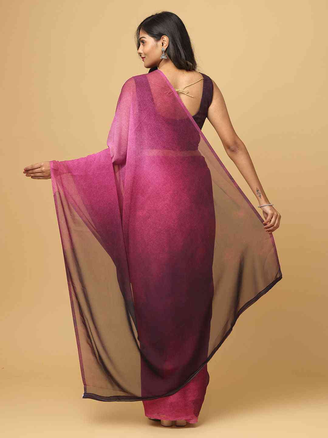 Ombre Soft Georgette Digital Print Party Wear Saree