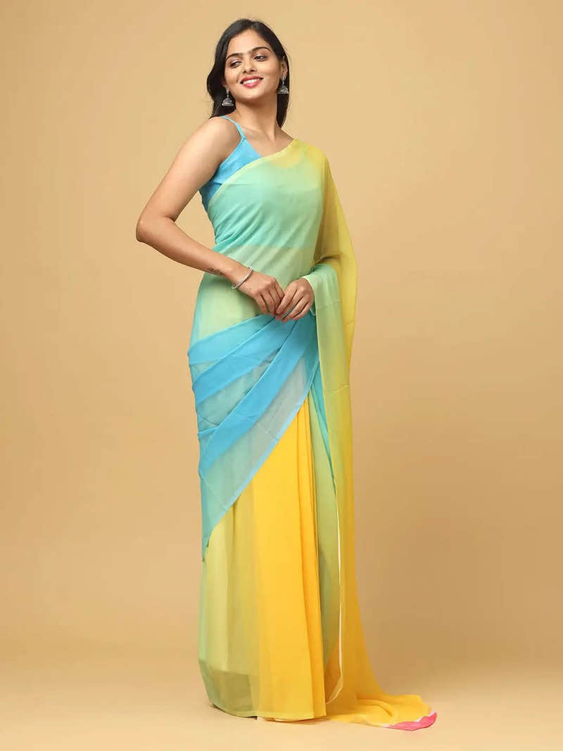 Ombre Soft Georgette Digital Print Saree