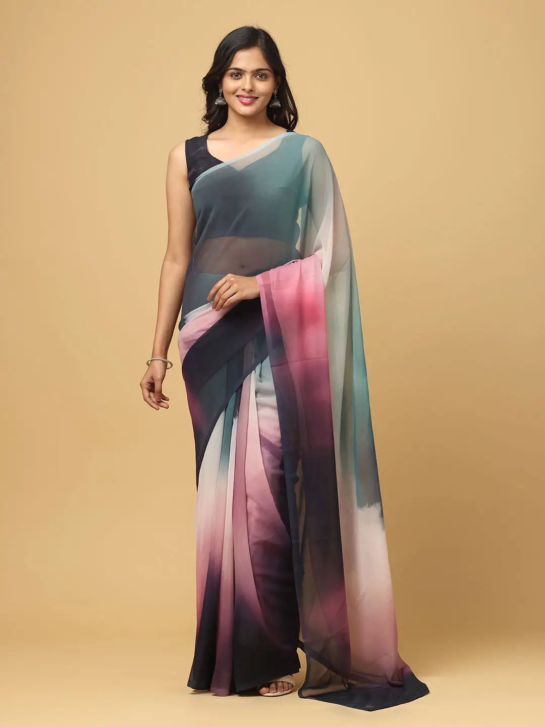 Ombre Soft Georgette Digital Print Party Wear Saree