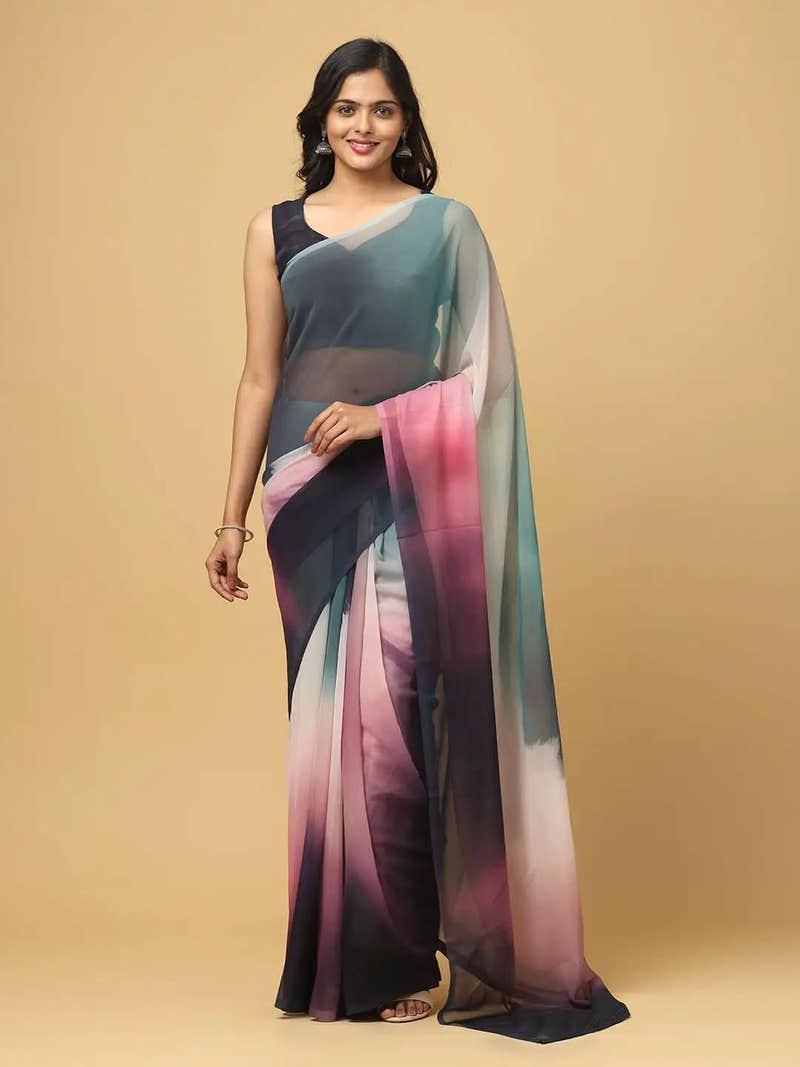 Ombre Soft Georgette Digital Print Saree