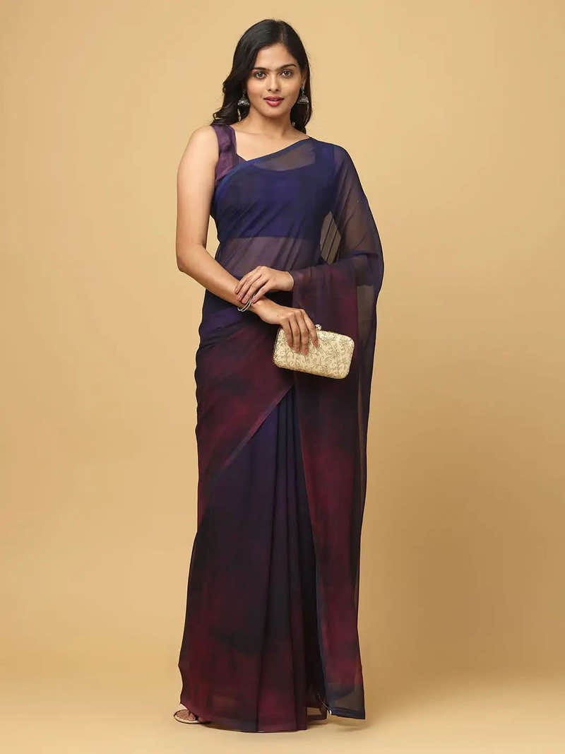 Ombre Soft Georgette Digital Print Saree