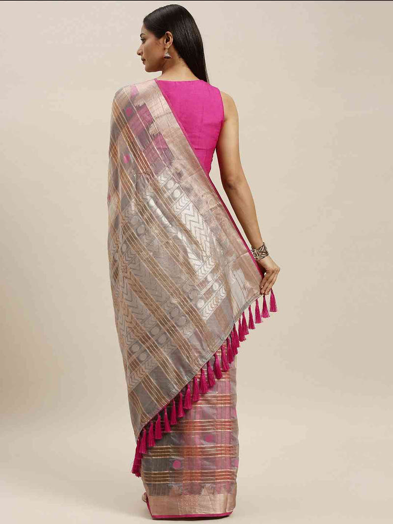 Festive Soft Orgenza Zari Weaving Saree